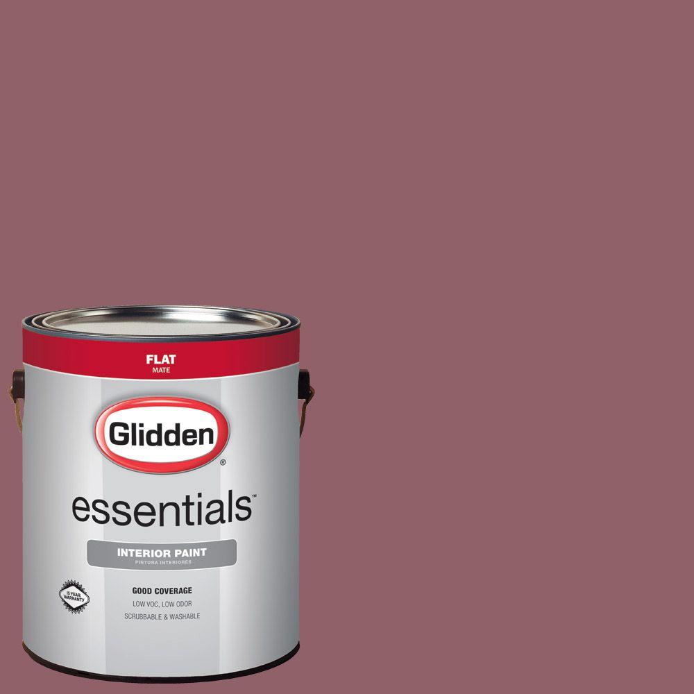 Glidden Essentials 1 Gal Hdgr25d Colonial Brick Red Flat Interior Paint Hdgr25de 01fn The Home Depot