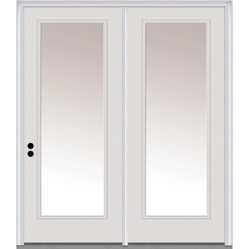 MMI Door 72 in. x 80 in. Clear Glass Primed Fiberglass Prehung Right