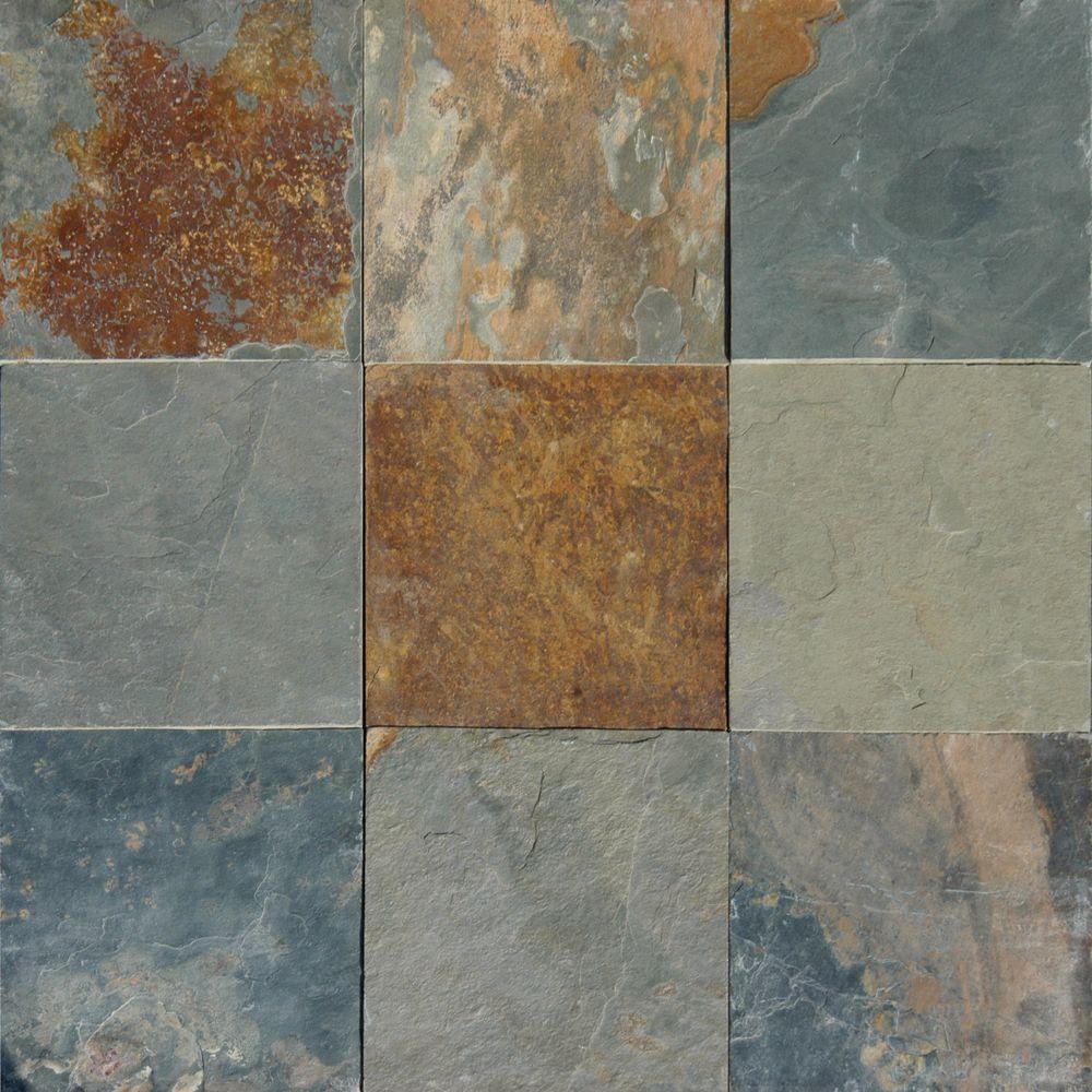 MS International Multi Color 12 In. x 12 In. Gauged Slate Floor and Wall Tile (5 sq. ft. /case ...