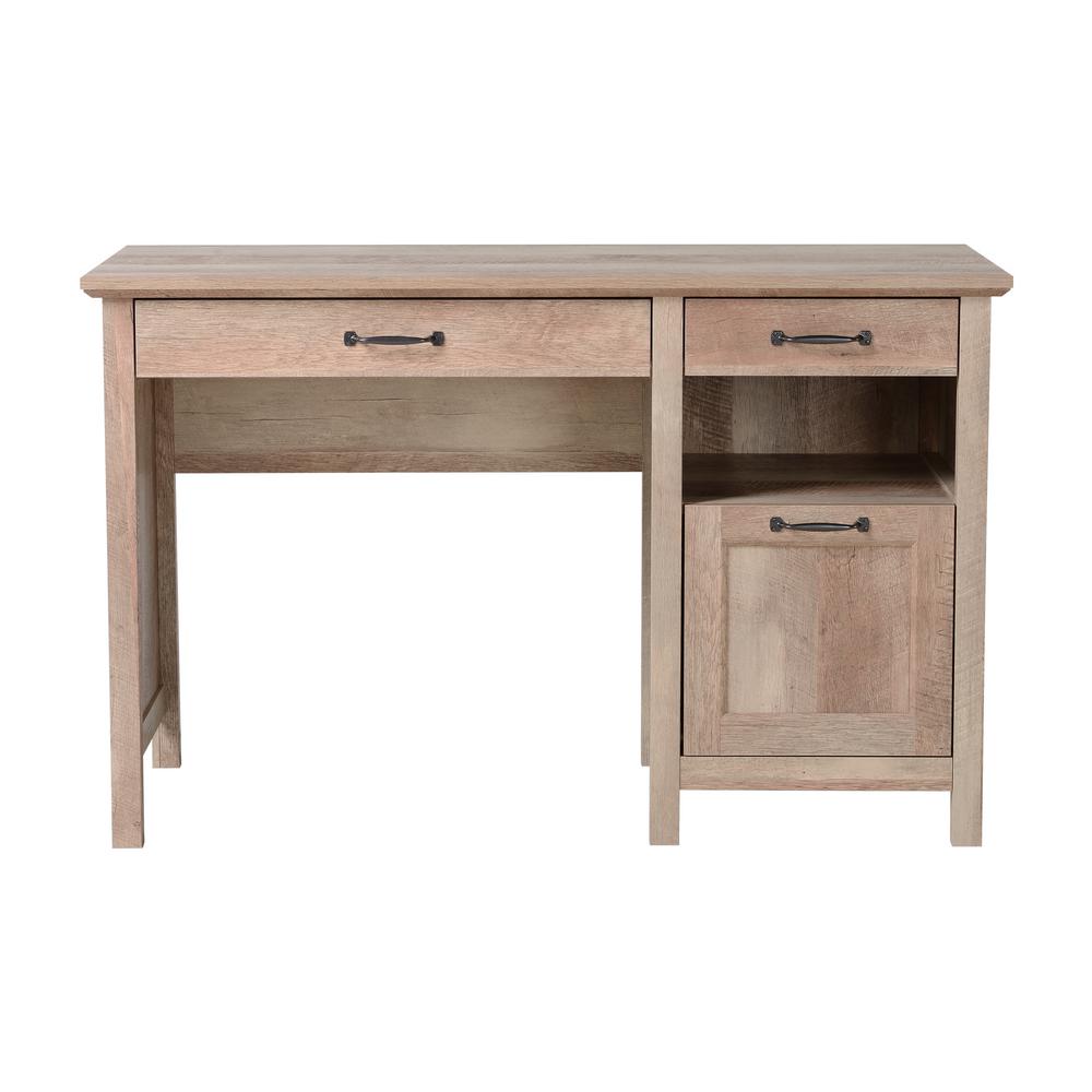 Bianca Reclaimed Wood Pedestal Desk With 3 Drawers Z1611035