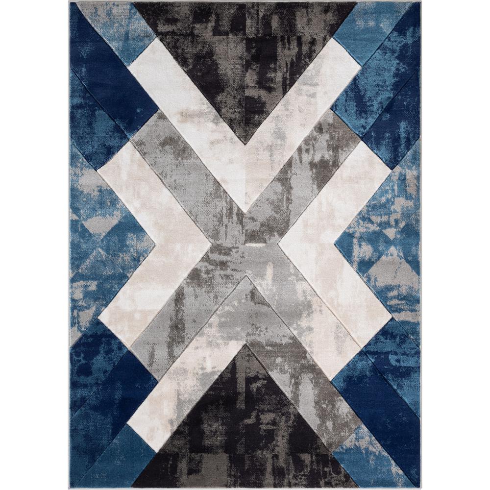 Well Woven Good Vibes Rosa Blue Modern Tribal Geometric 5 Ft 3 In Good Vibes Rosa Blue Modern Tribal