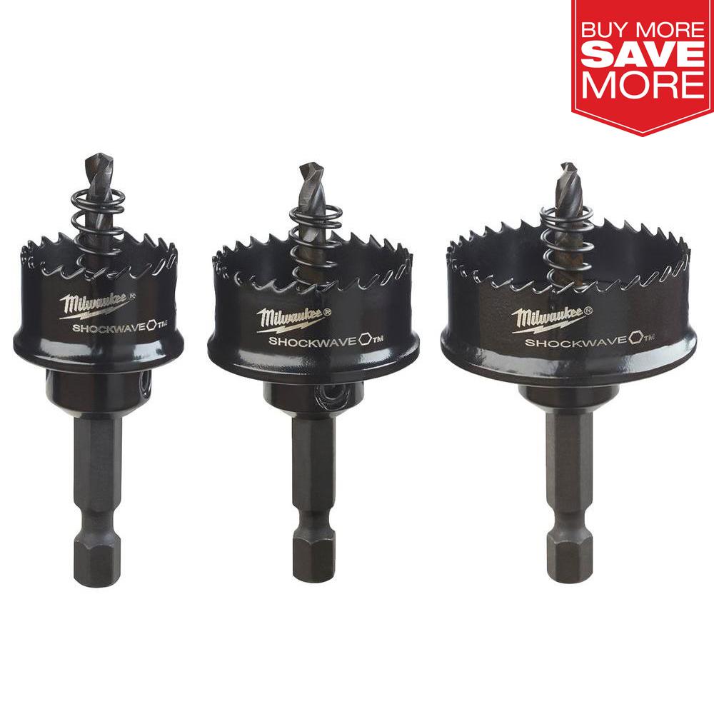 Milwaukee SHOCKWAVE Thin Wall Hole Saw Kit (3Piece)49224800 The Home Depot