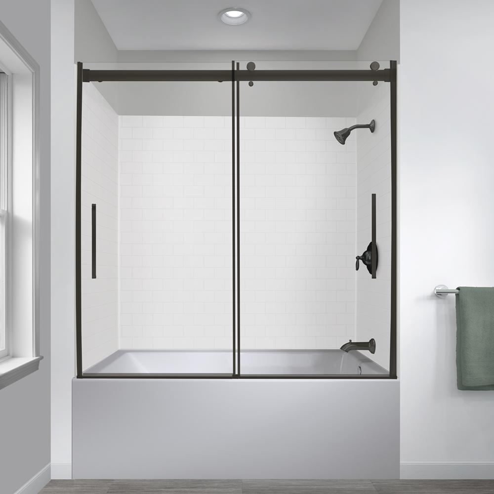 Foremost Lagoon 60 In W X 63 In H Semi Frameless Sliding Bathtub