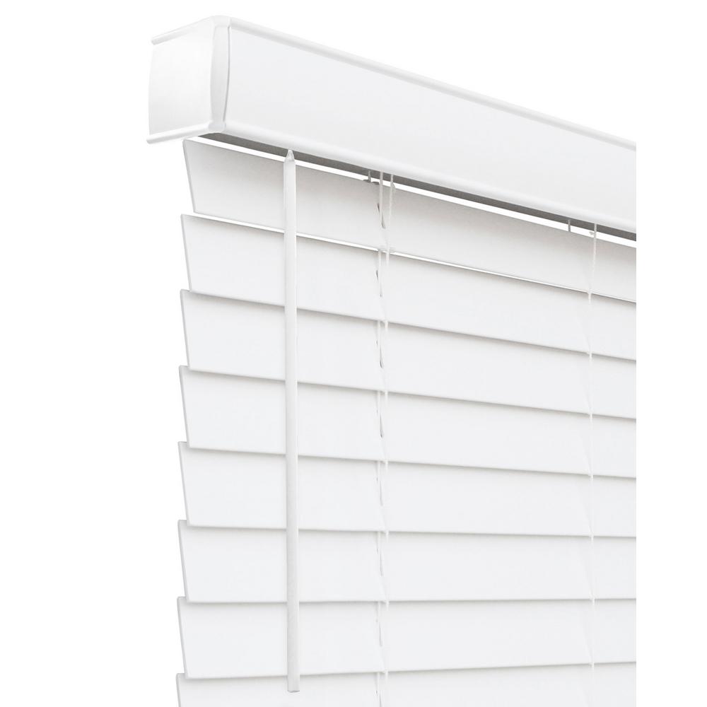 White Faux Wood Blinds Blinds The Home Depot