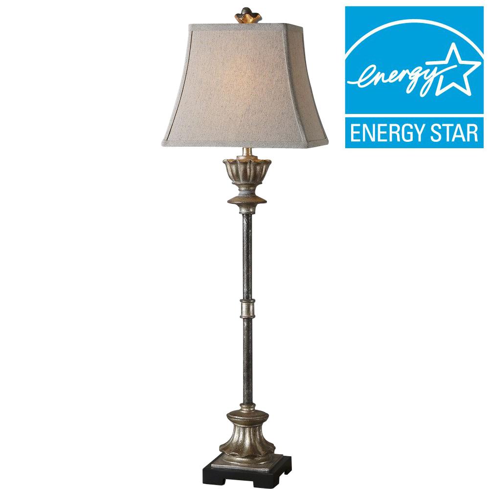 Global Direct 38 In Silver Champagne Buffet Lamp 29317 The Home Depot Silver Champagne Buffet Lamp