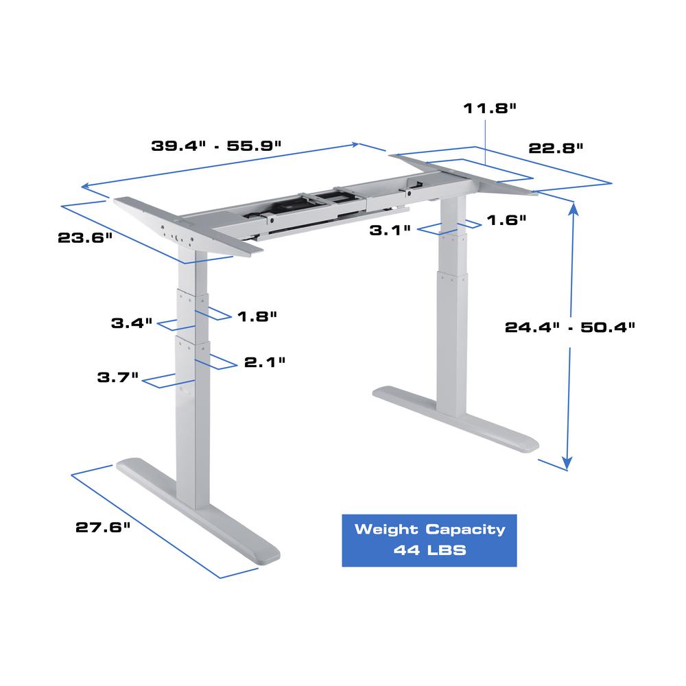 Star Ergonomics Black Electric Sit Stand Desk Frame 3 Stage Dual