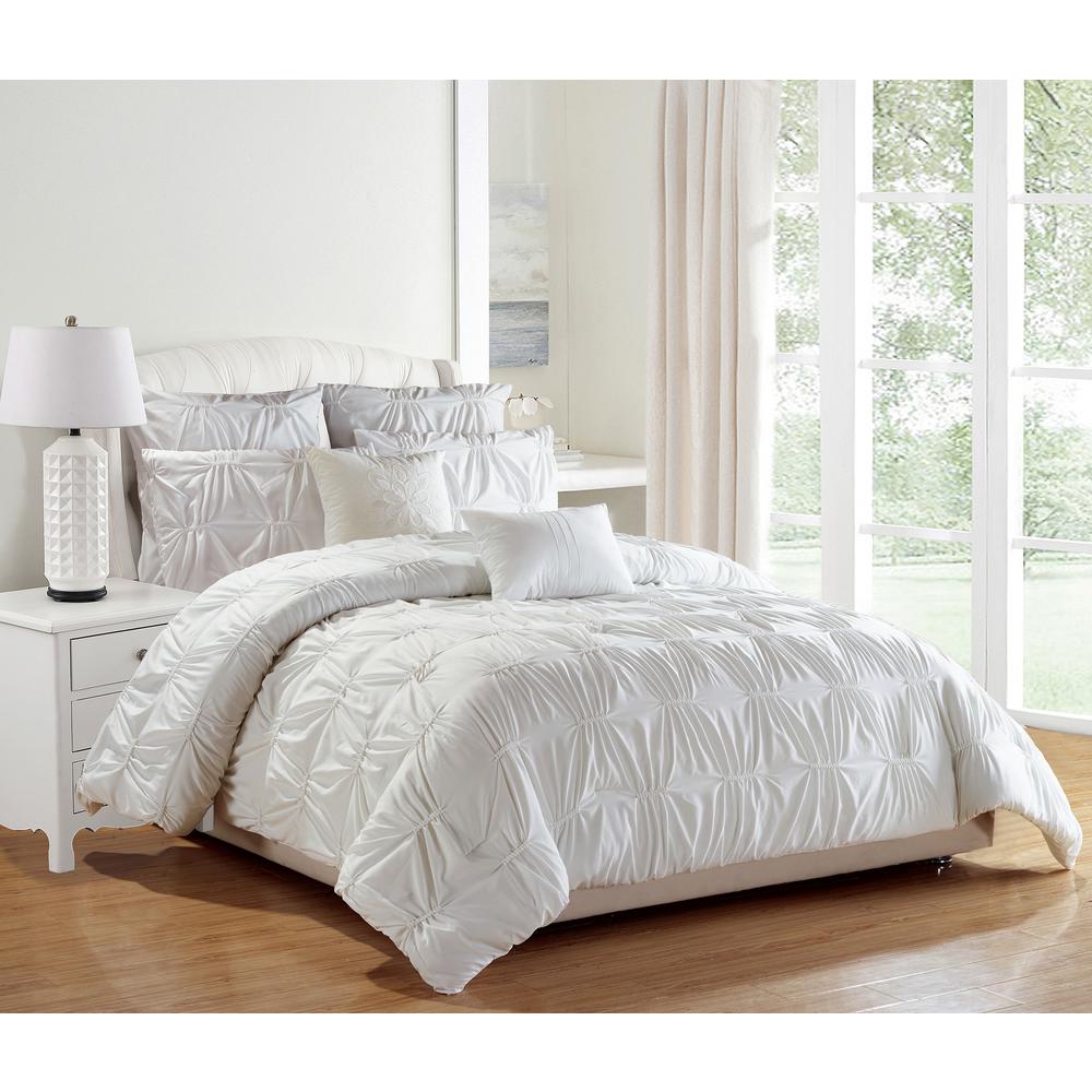 Akita 8 Piece White King Comforter Set Akita 8 Piece White King Comforter Set