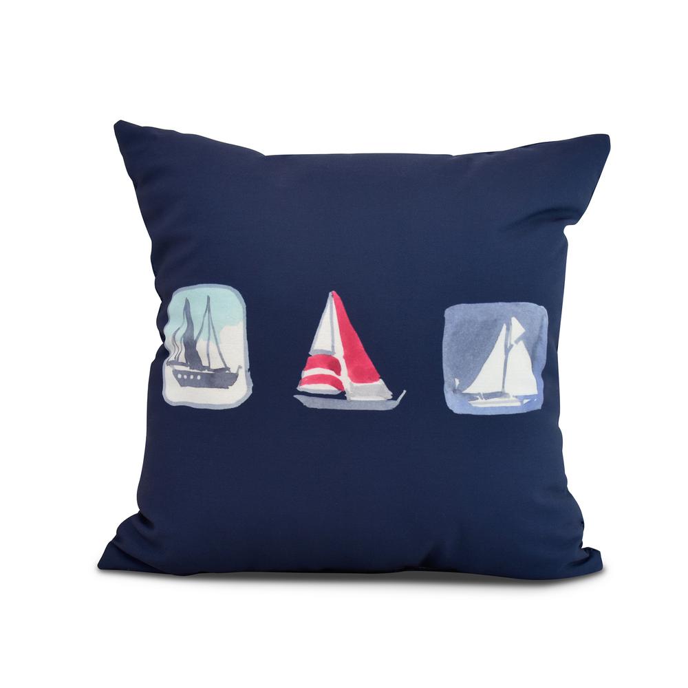 Boat Trio 26 in. Navy Decorative Nautical Throw PillowPG1230BL5026