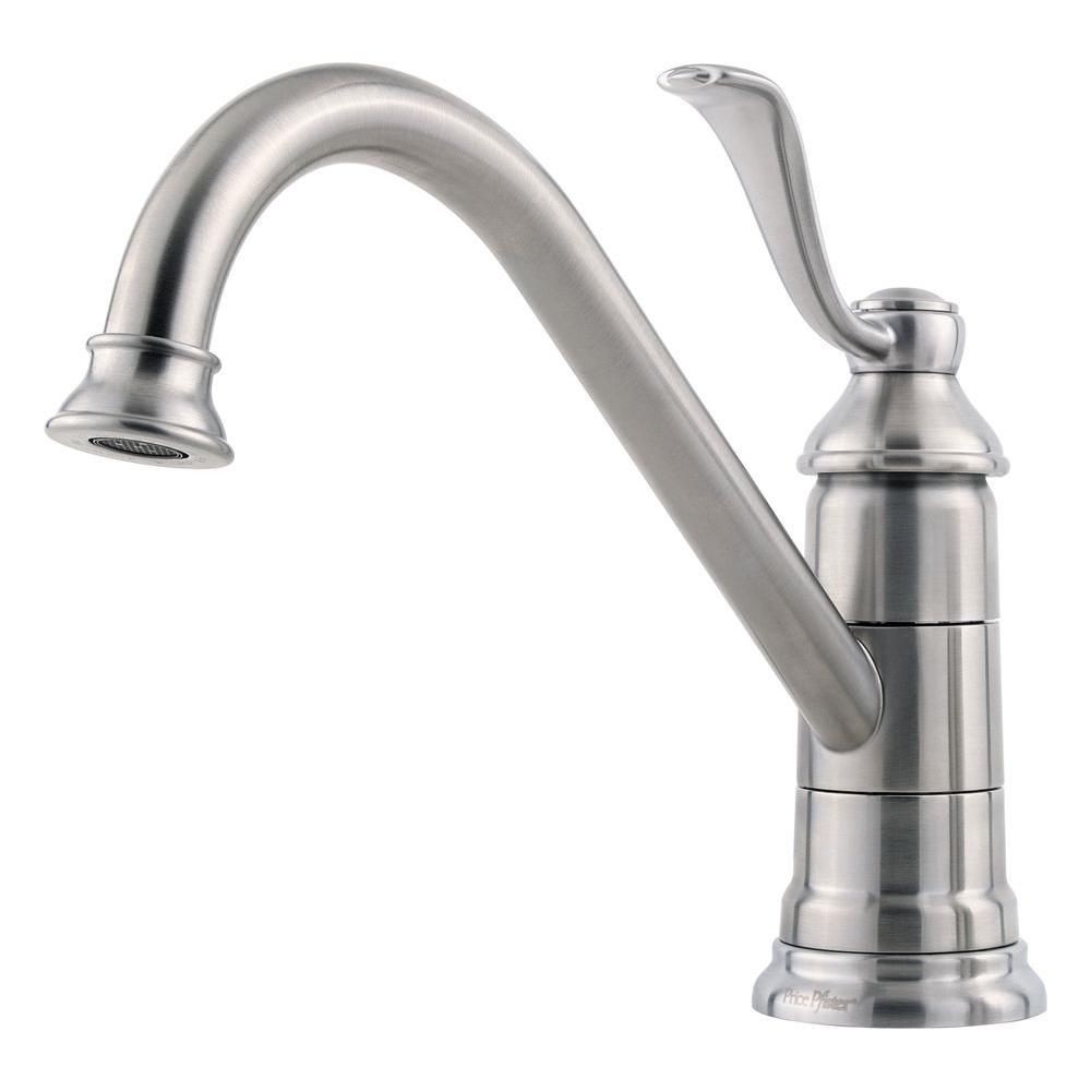 Pfister Portland Single Handle Standard Kitchen Faucet In Stainless   Stainless Steel Pfister Standard Spout Faucets Lg34 1ps0 64 1000 