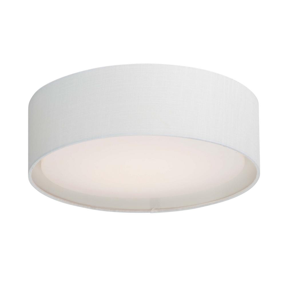 Maxim Lighting Prime 20 In White Linen Integrated Led Flushmount