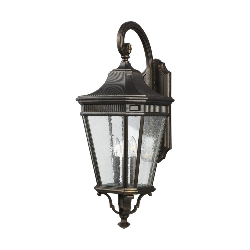 Feiss Cotswold Lane Large 3 Light Grecian Bronze Outdoor 30 In Wall Cotswold Lane Large 3 Light Grecian Bronze Outdoor 30 In Wall Mount Lantern