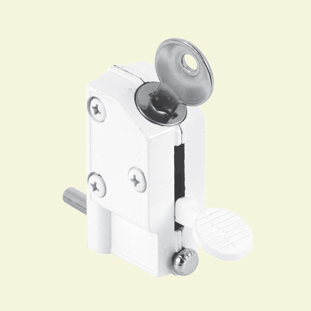 Prime Line White Keyed Step On Sliding Door Lock U 9884 The Home