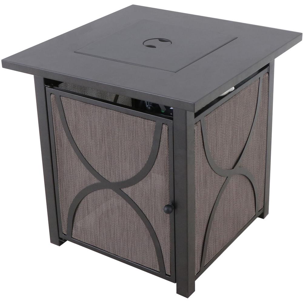 Hanover Palm Bay 25 in. x 25 in. Square Steel Gas Fire Pit ...