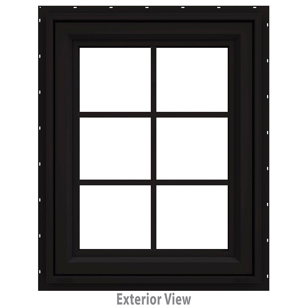 JELD WEN 235 In X 295 In V 4500 Series Black Painted Vinyl Right