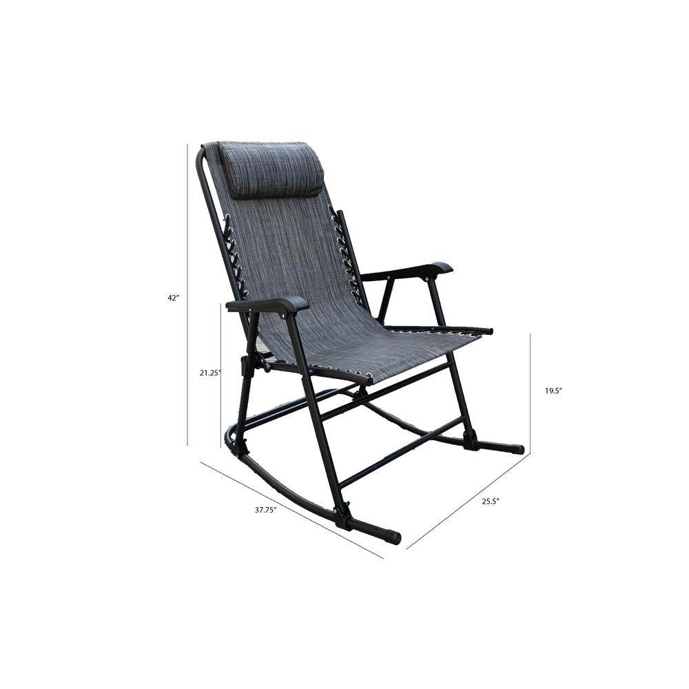 Unbranded Bellini Folding Zero Gravity Grey Rocking Lounge Metal Sling Chair Outdoor Rocking Chair Va226 The Home Depot