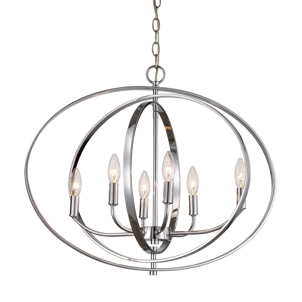 Bel Air Lighting Stanton 6 Light Polished Chrome Chandelier 10537 Bel Air Lighting Stanton 6 Light Polished Chrome Chandelier