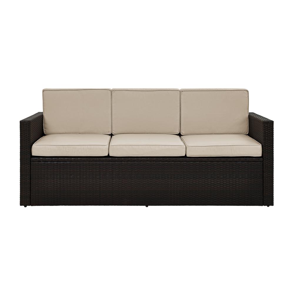 Palm Harbor Wicker Outdoor Sofa With Sand Cushions