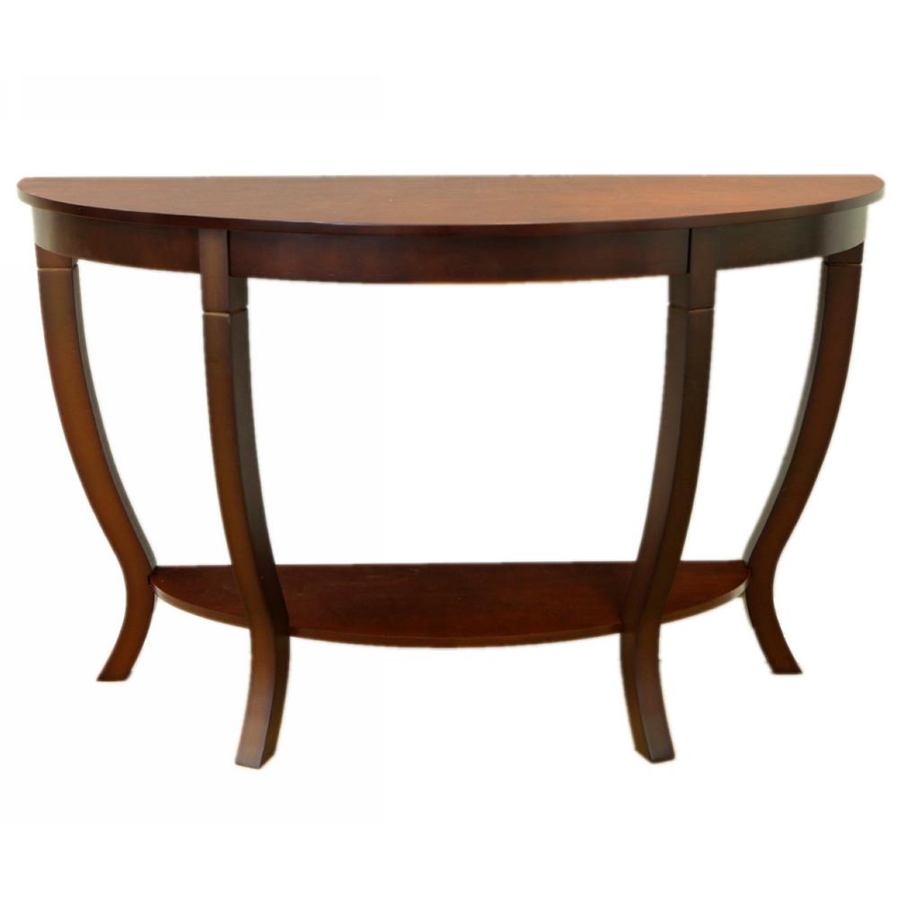 Half Circle Rustic Wood Console Tables Accent The Lewis Dark Walnut Wood Sofa Table