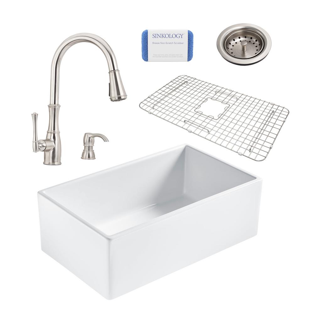 Sinkology Bradstreet Ii All In One Farmhouse Fireclay 30 Single Sinkology Bradstreet Ii All In One Farmhouse Fireclay 30 Single Bowl Kitchen