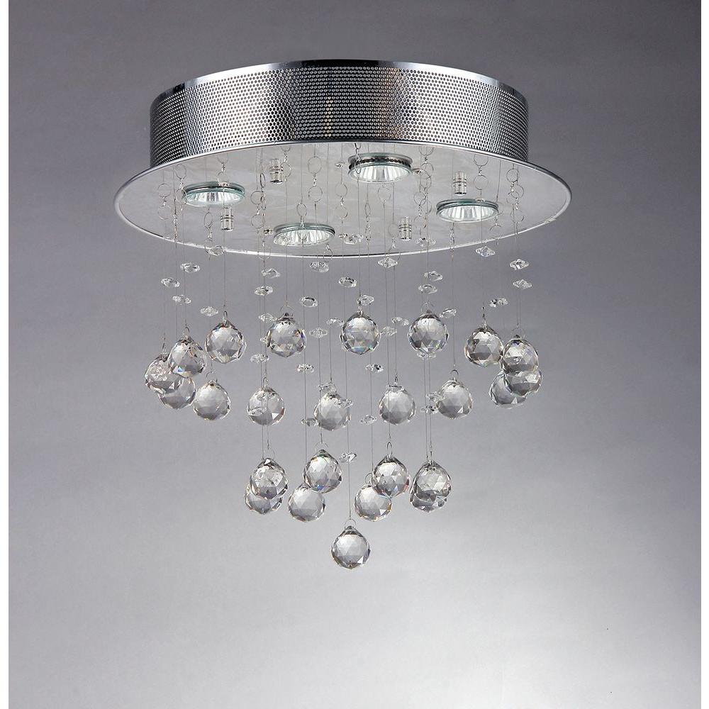 Warehouse of Tiffany Scarlett 5Light Crystal Chrome Ceiling Light