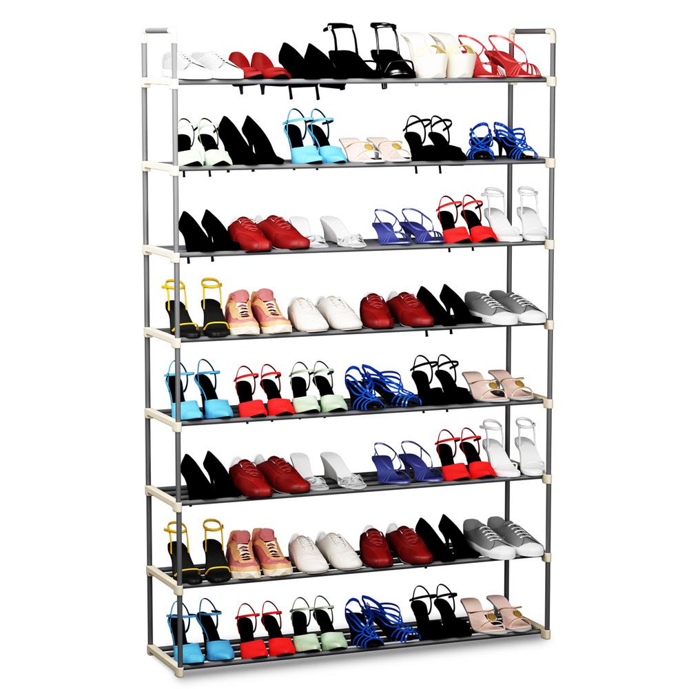 Home Complete 48 Pair 8 Tier Shoe Rack Hw0500079 The Home Depot