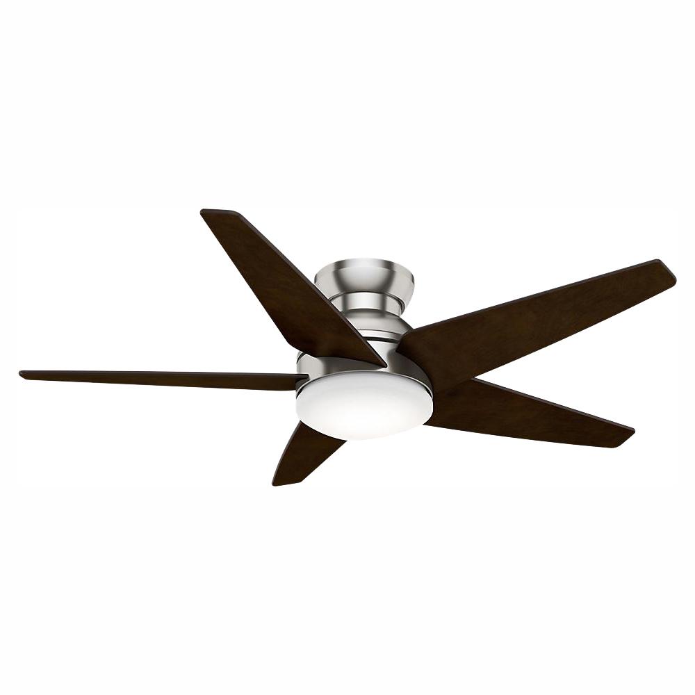 Casablanca Isotope 52 In Led Indoor Brushed Nickel Ceiling Fan With Light And Wall Control