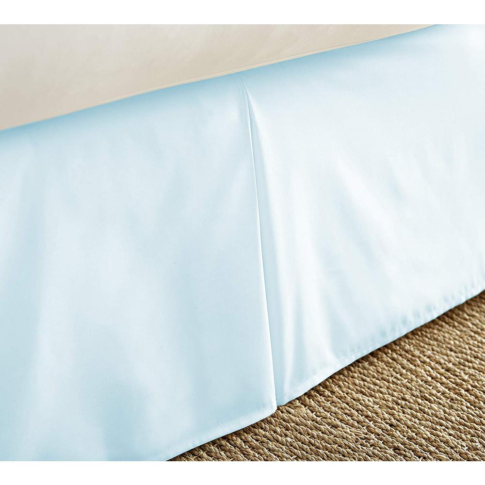 Becky Cameron Pleated Dust Ruffle Aqua Queen Performance Bed Skirt Becky Cameron Pleated Dust Ruffle Aqua Queen Performance Bed Skirt Ieh Bdsk Q Aq The Home Depot