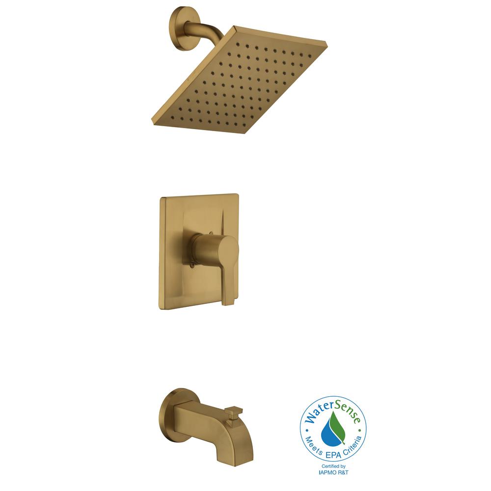 Glacier Bay Modern SingleHandle 1Spray Tub and Shower Faucet in Matte