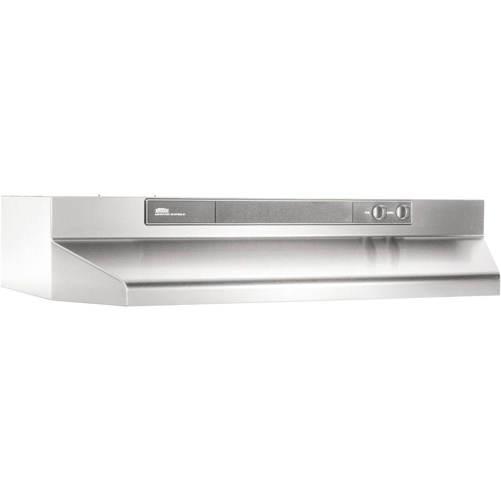 Broan Nutone Elite E64000 42 In Convertible Under Cabinet Range Hood With Light In Stainless 0411