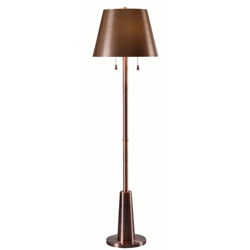 Kenroy Home Biblio 58 in. Copper Floor Lamp with Copper Shade32569ANCP
