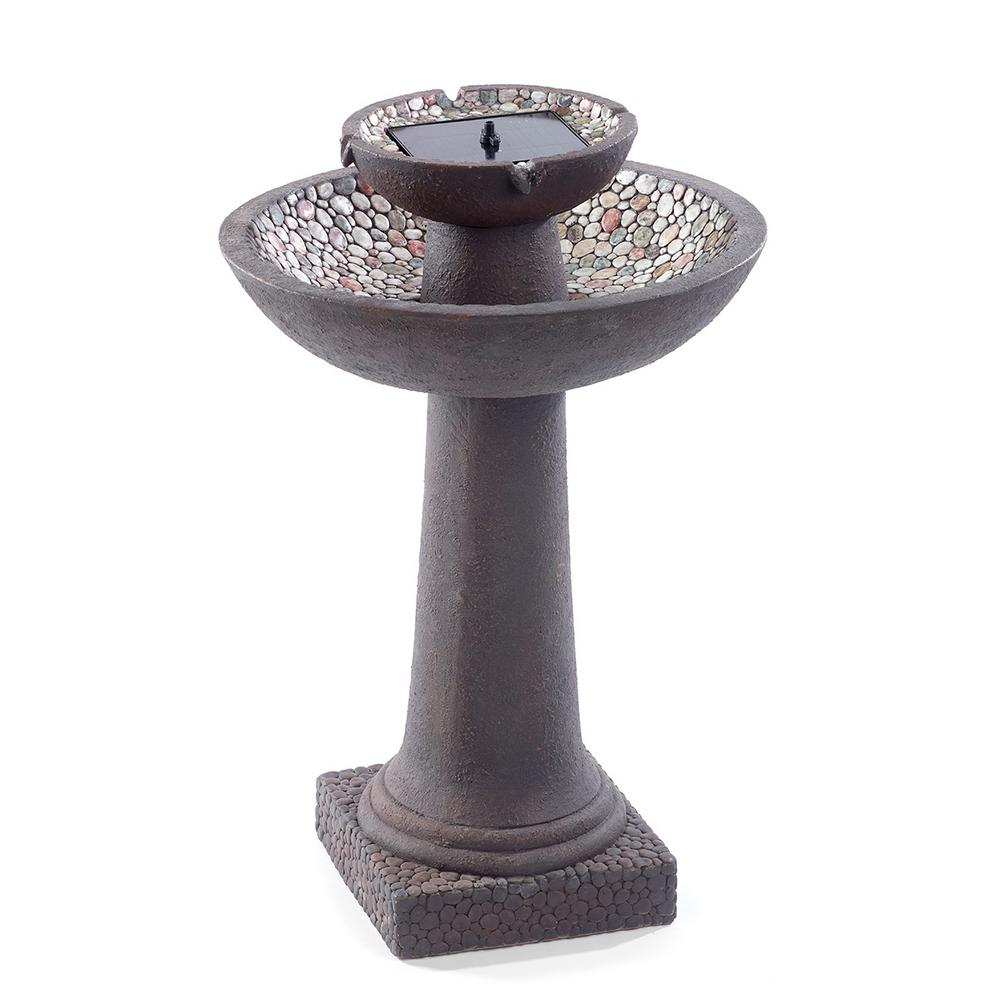 Smart Solar River Stone Brown 2 Tier On Demand Fountain Smart Solar River Stone Brown 2 Tier