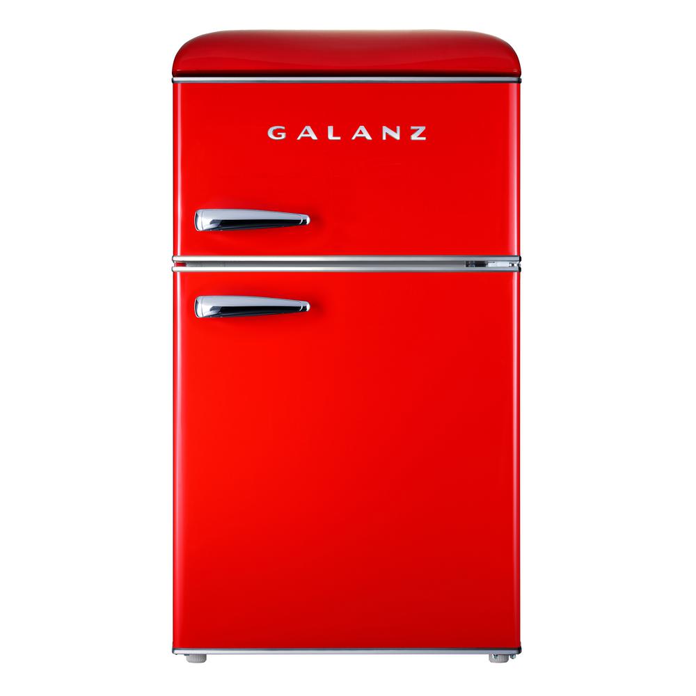Galanz 3.1 cu. ft. Retro Mini Fridge with Dual Door True Freezer in Red was $259.99 now $178.0 (32.0% off)
