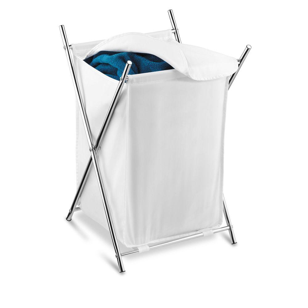 HoneyCanDo Chrome Folding Hamper with CoverHMP01126 The Home Depot