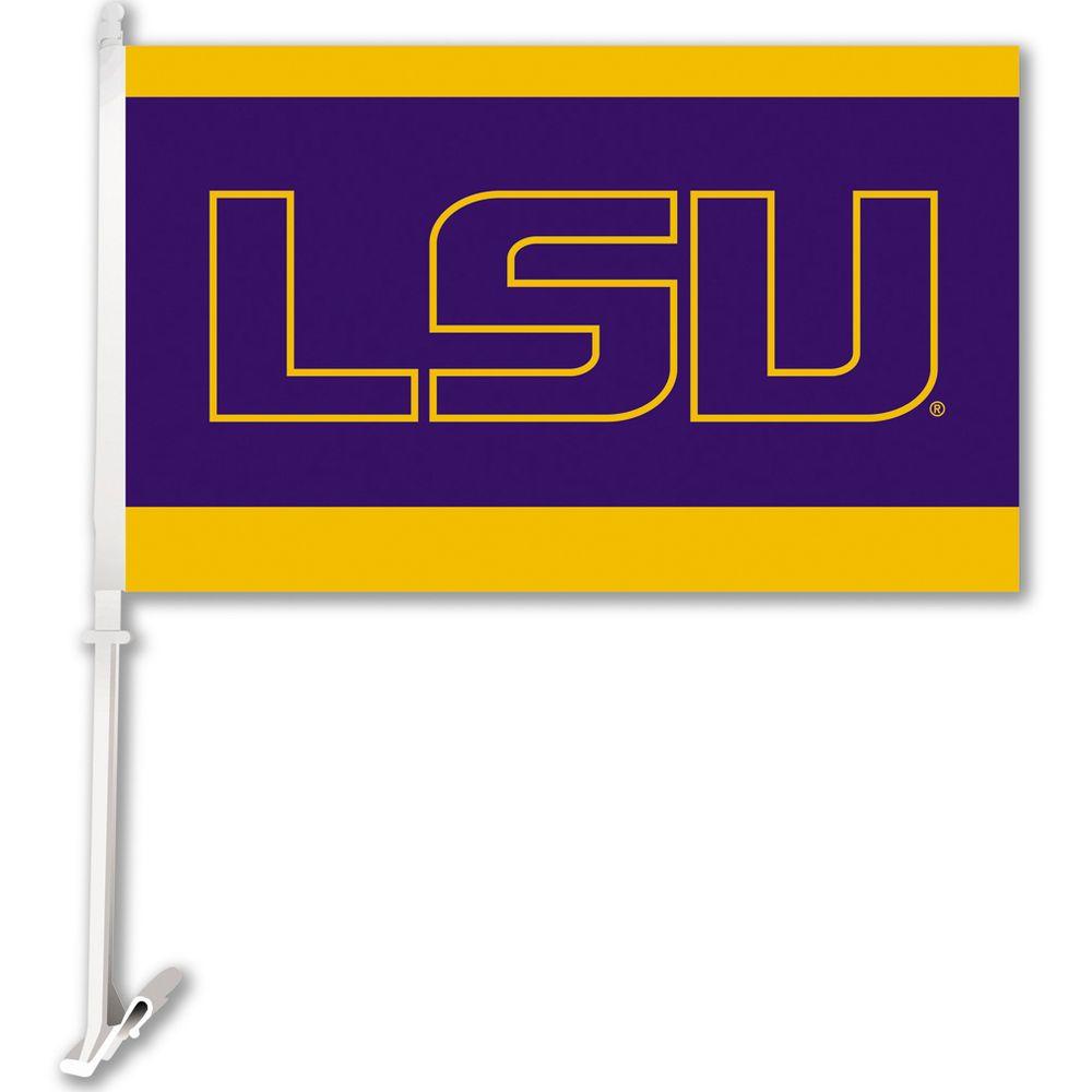 Bsi Products Ncaa 11 In X 18 In Lsu 2 Sided Car Flag With 1 1 2