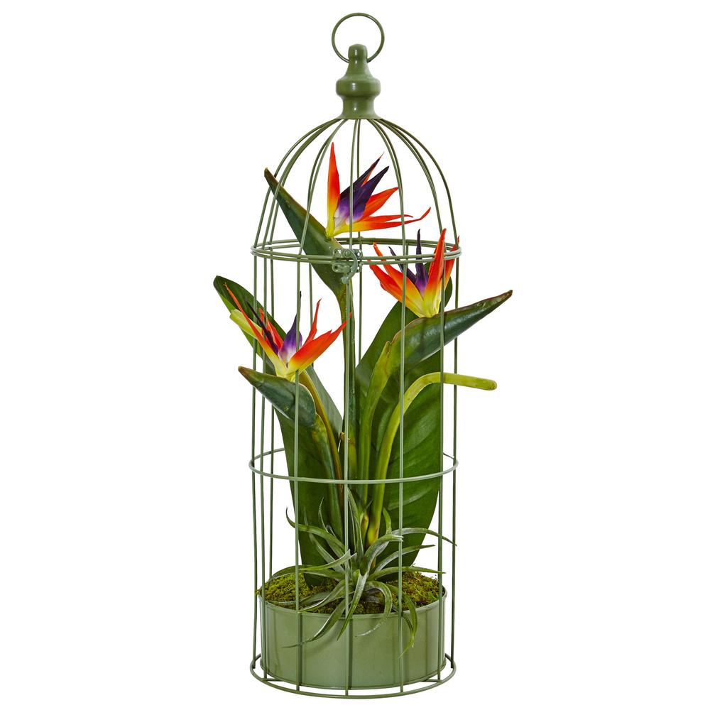 nearly natural indoor tropical birds of paradise artificial arrangement in decorative bird cage - Decorative Bird Cages nearly natural indoor tropical birds of paradise artificial arrangement in decorative bird cage - Decorative Bird Cages
