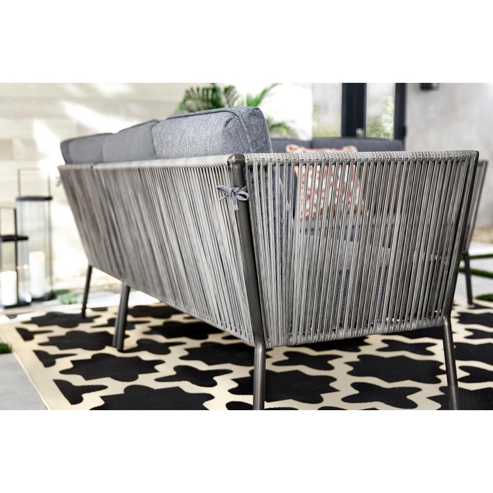 Tolston 3 Piece Wicker Outdoor Patio Sectional Set With Charcoal