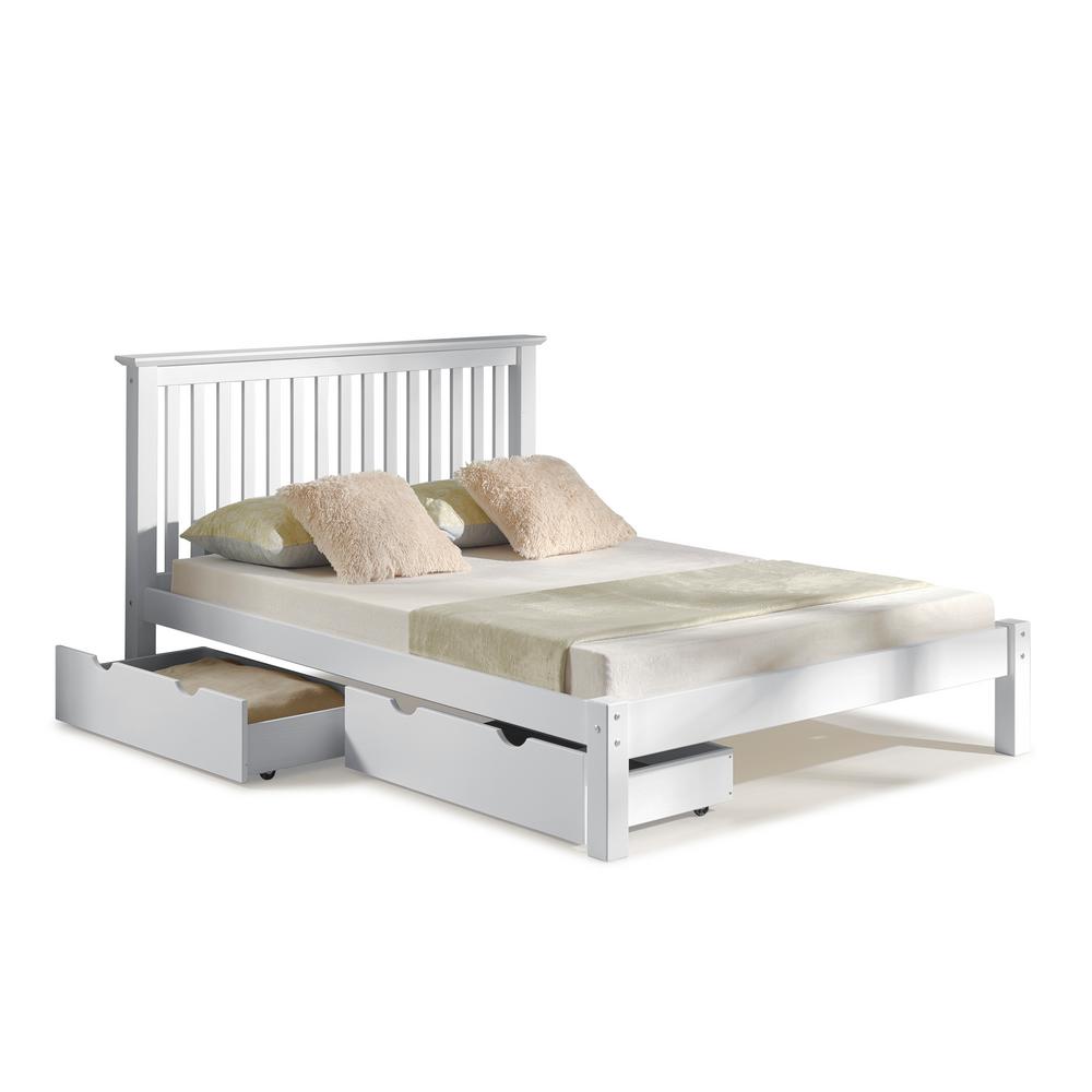 Alaterre Furniture Barcelona White Queen Bed With Storage Drawers Alaterre Furniture Barcelona White Queen Bed With Storage Drawers