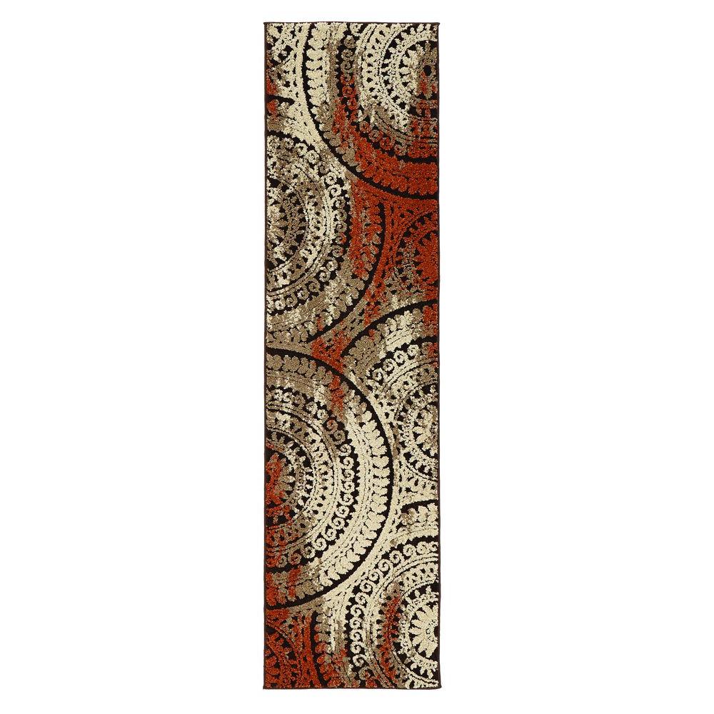 Home  Decorators  Collection  Spiral  Medallion  Brown 2 ft x 