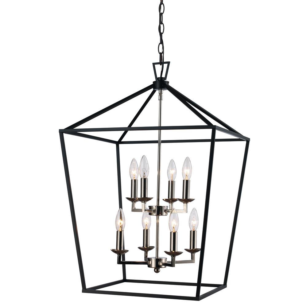 Bel Air Lighting Lacey 8 Light Black And Brushed Nickel Pendant Bel Air Lighting Lacey 8 Light Black And Brushed Nickel Pendant