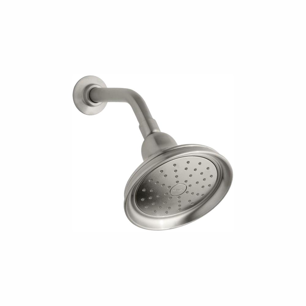Kohler Bancroft 1 Spray Single Function 5 15 16 In Showerhead Vibrant Brushed Nickel