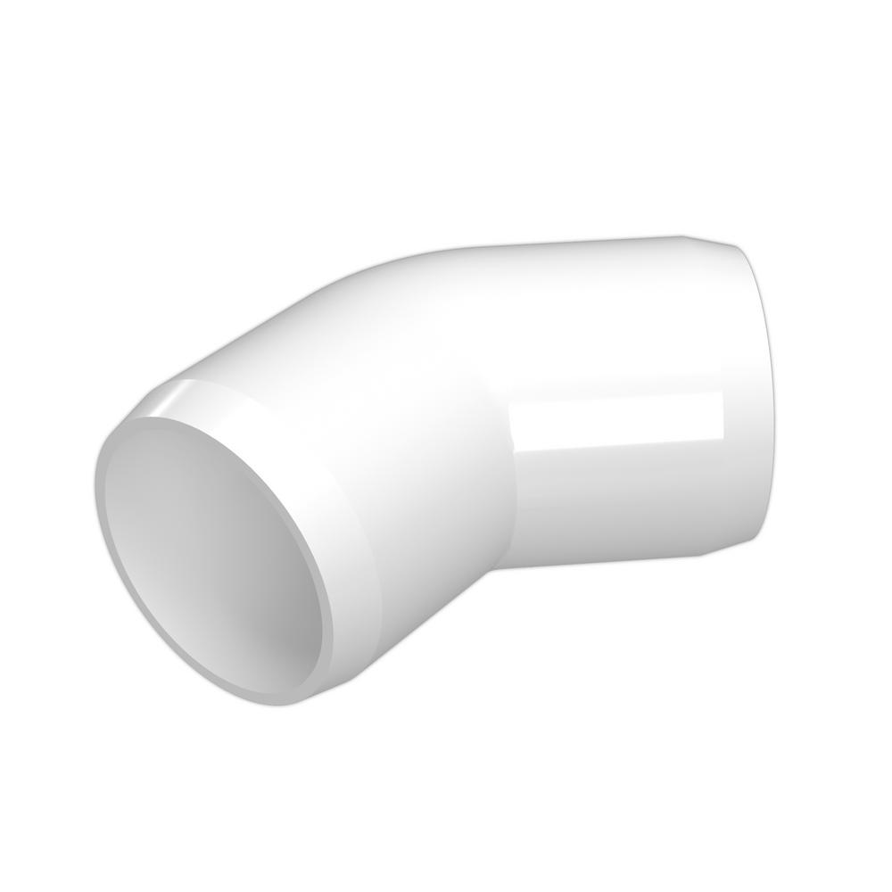 Formufit 1 in. Furniture Grade PVC 45Degree Elbow in White (4Pack