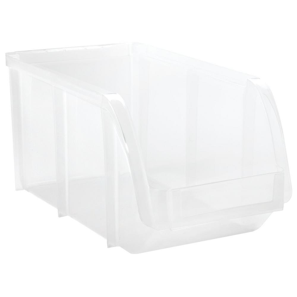 IRIS Stacking Storage Bin Medium in Clear (Pack of 8)585563 The Home