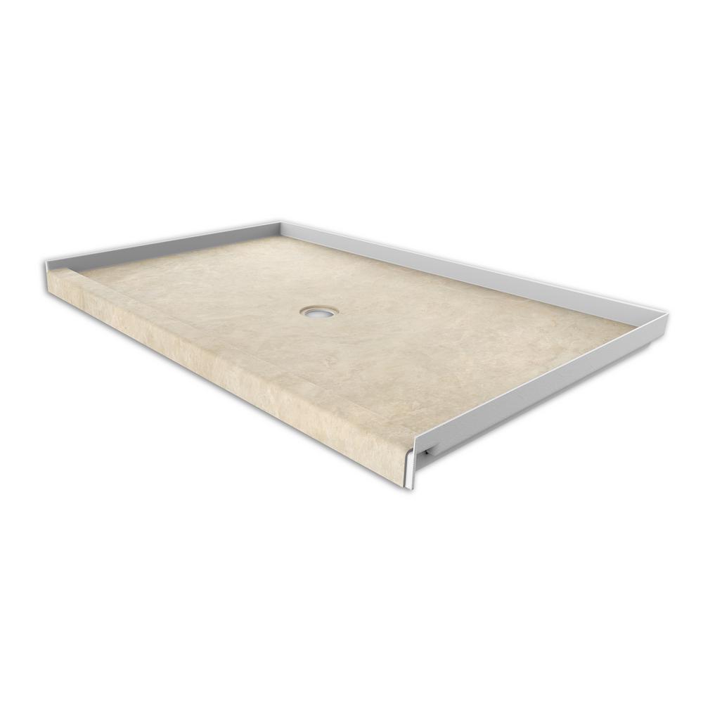 FlexStone 60 in. x 36 in. Single Threshold Shower Base with Center