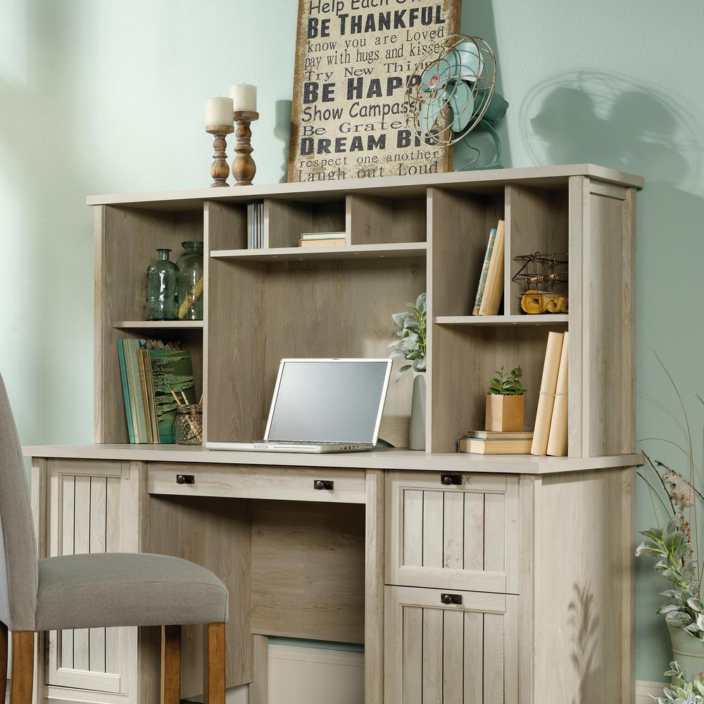 Sauder Costa Chalked Chestnut Desk Hutch 420654 The Home Depot