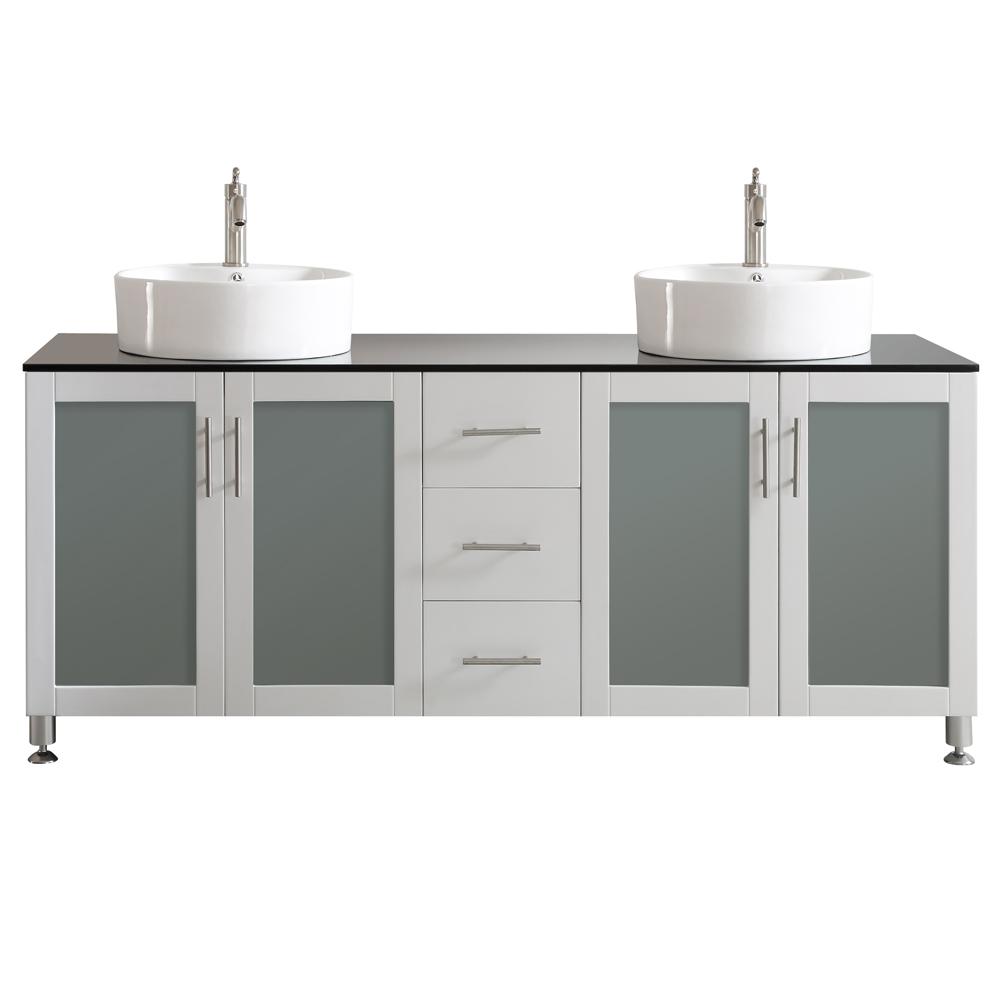 Vinnova Tuscany 72 in. W x 22 in. D x 30 in. H Vanity in White with