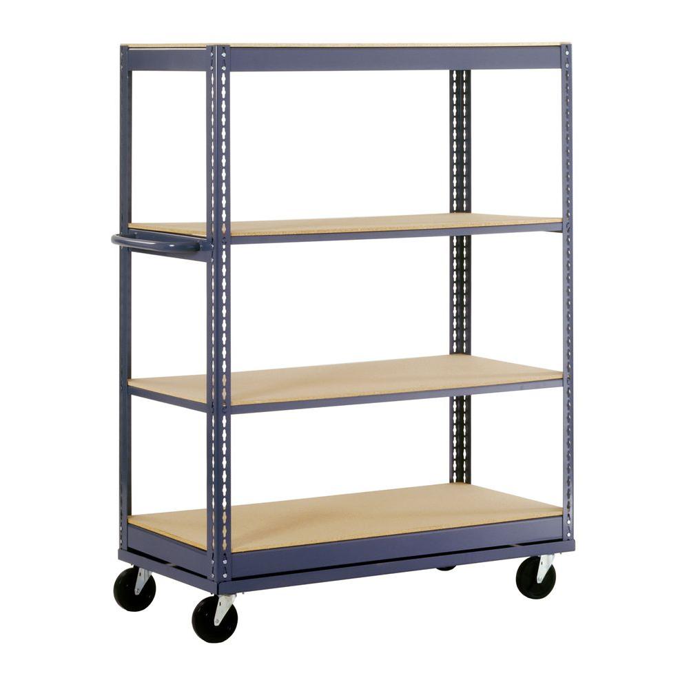 Edsal 66 In H X 60 W 24 D 4 Shelf Mobile Steel Commercial Edsal 66 In H X 60 W 24 D 4 Shelf Mobile Steel Commercial Shelving Unit Gray