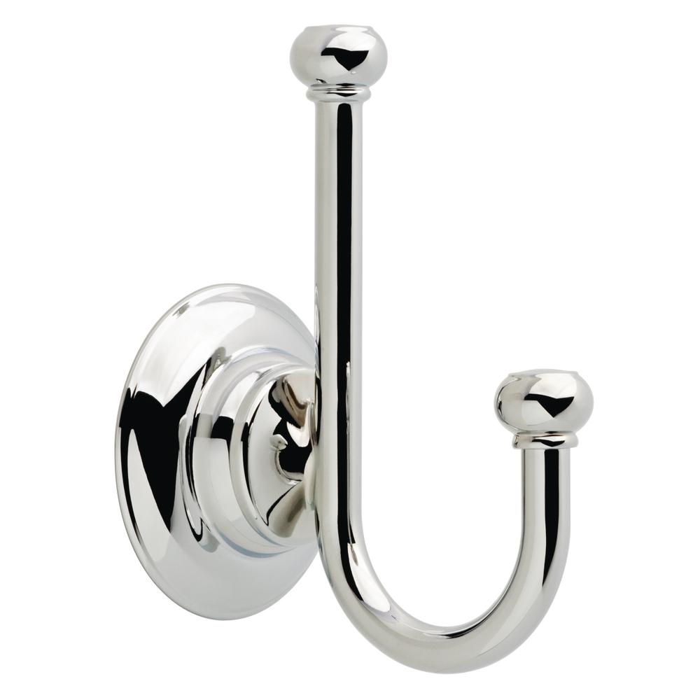 Delta Nora Double Towel Hook in Chrome and GlassNOR35CHC The Home Depot