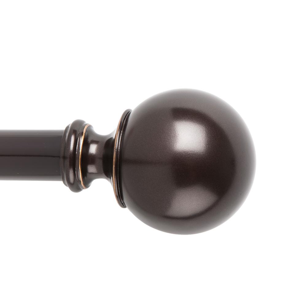 SnugSet Ethan 36 in. x 72 in. Adjustable 1 in. Single Rod Kit in Bronze with Ball Finials