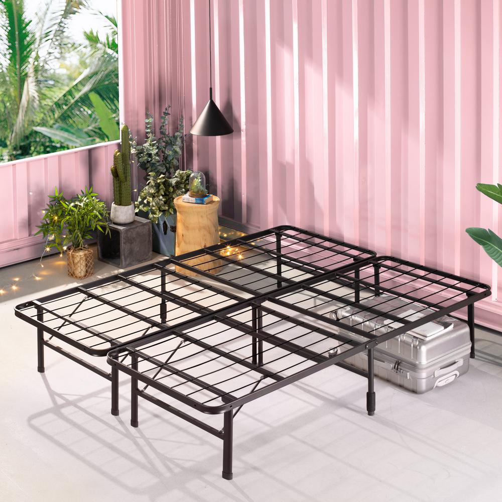 Zinus Yelena 14 In Classic Metal Platform Bed Frame With Steel Slat Support Full Hd Mpsc 14f The Home Depot