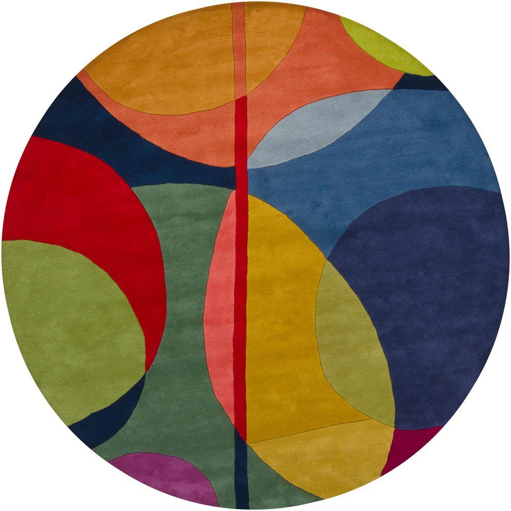 Chandra Bense Multicolor 8 ft. Indoor Round Area RugBEN301079RD The Home Depot